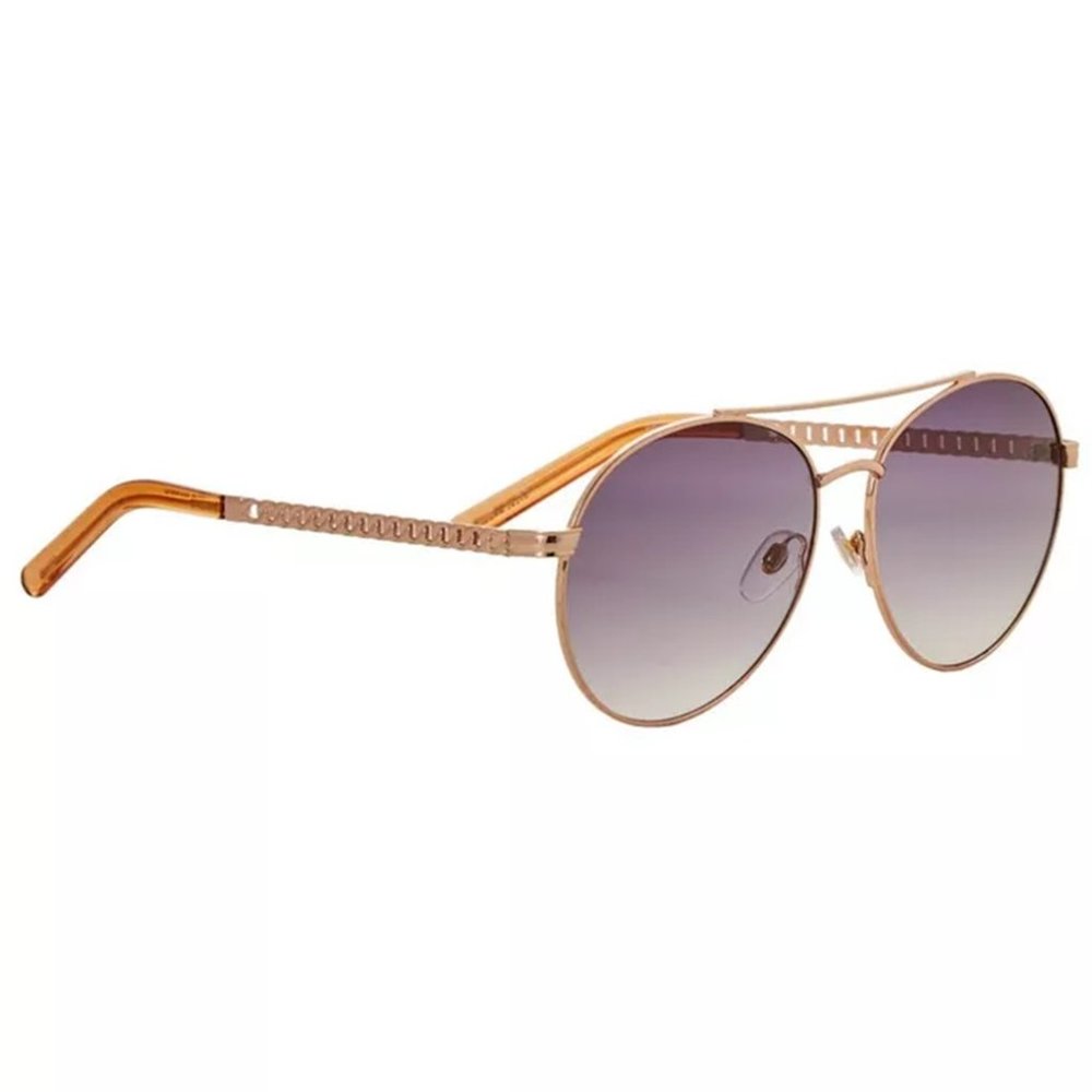 Steve Madden Designer Glam Chain Link Sunglasses, Rose Gold (Luxury/NEW/Signed)